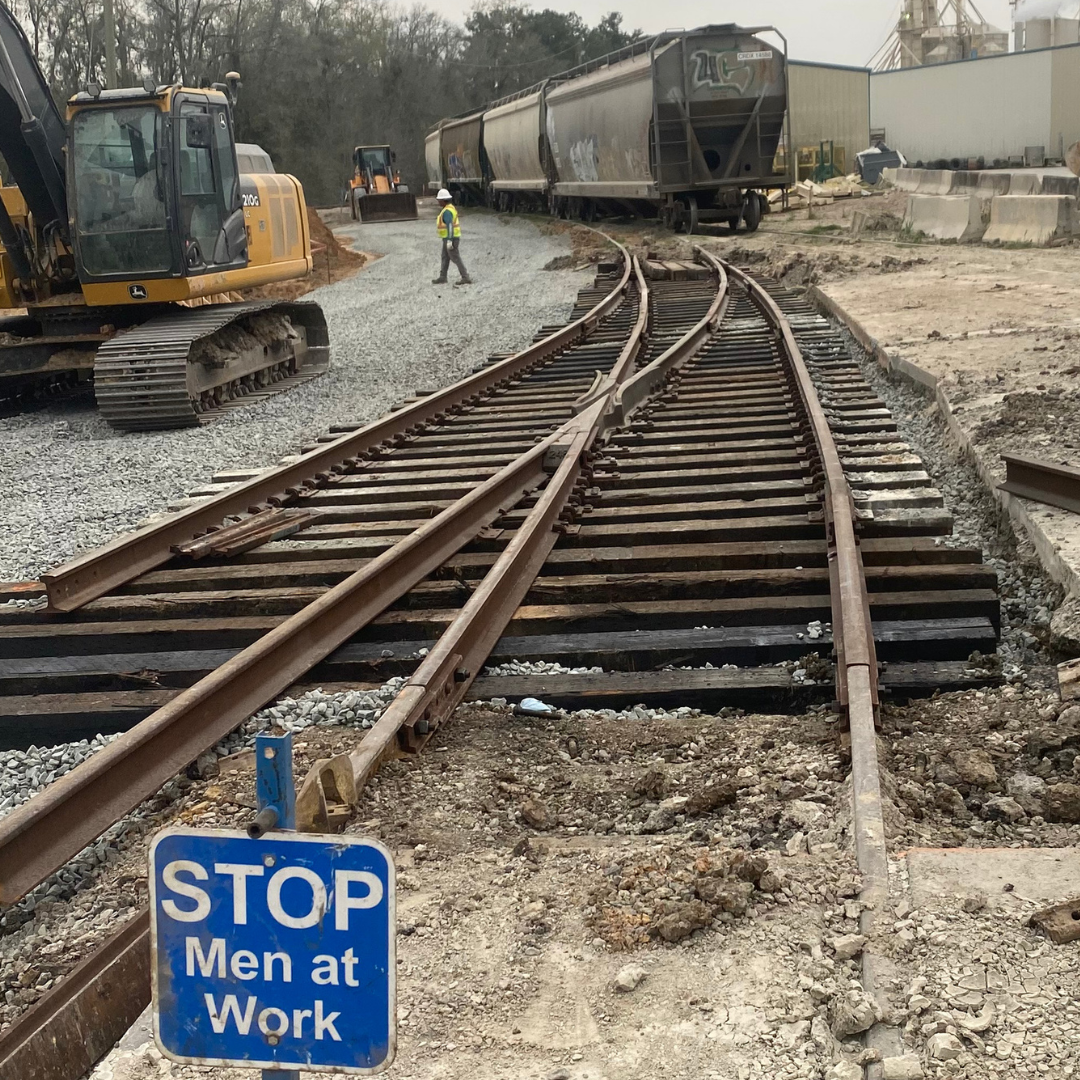 Older railroad tracks in a bad state.