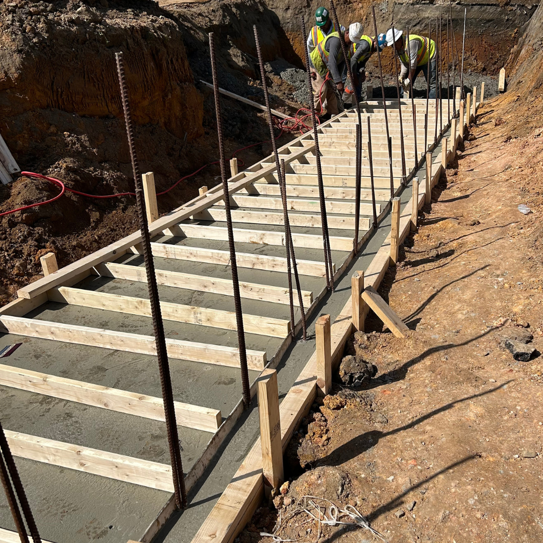 A new railroad track under construction